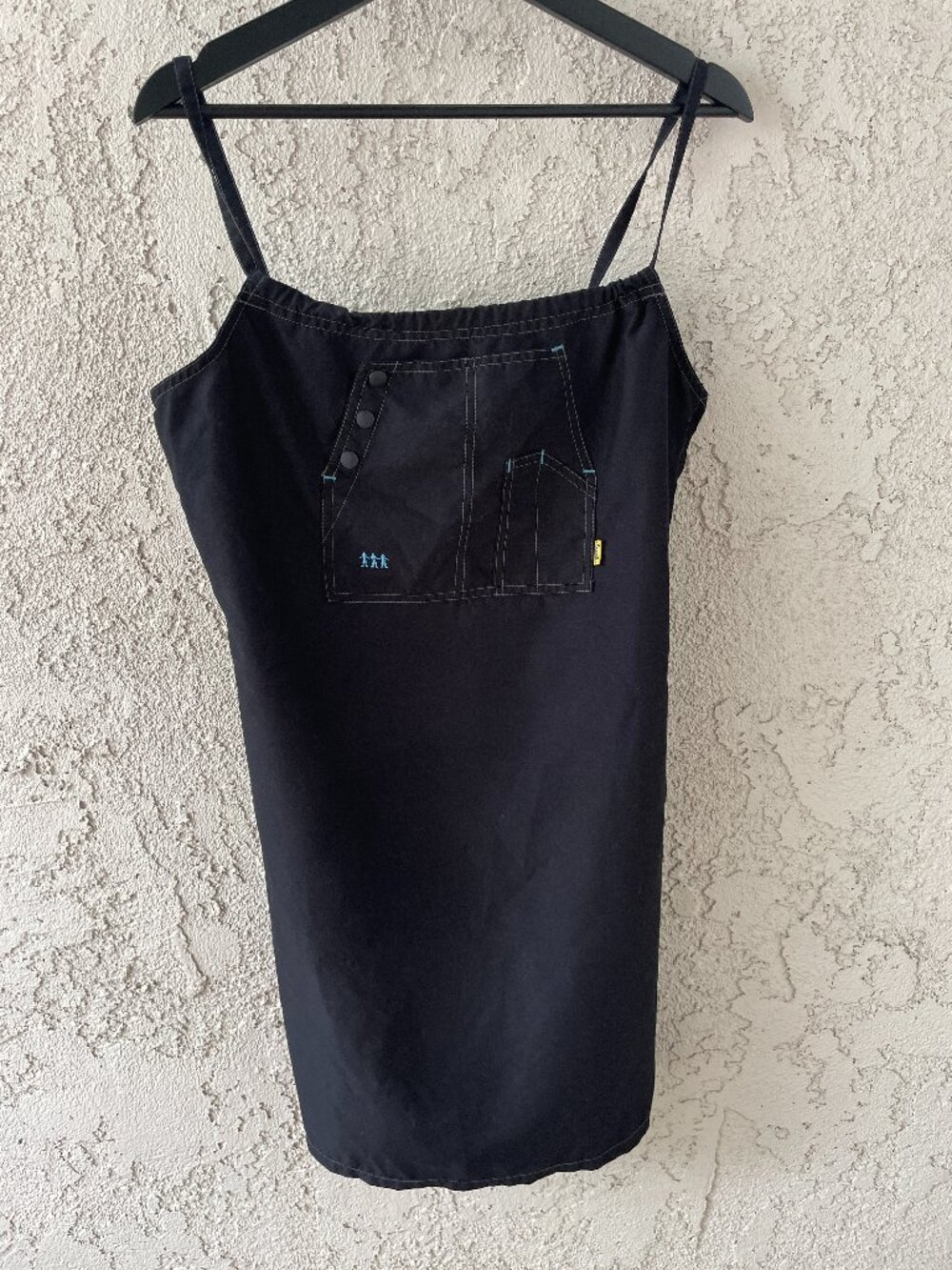 Vintage 90s Carpenter Mini Dress Utility Microfiber dELiA*s Style Y2K Dawls